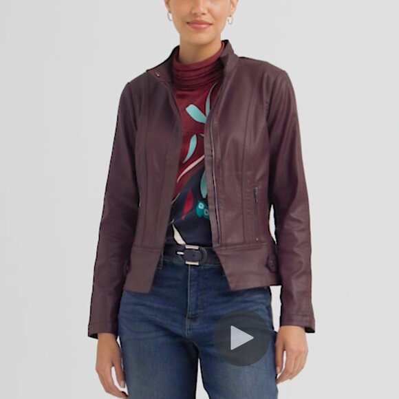 NWT chic biker jacket WHBM 10 P - Picture 6 of 8